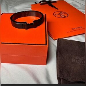 Black Hermes H Clic Bracelet